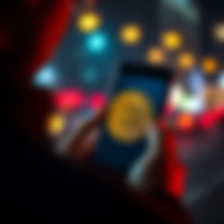 A buyer is interested in buying Bitcoin worth $100 to $200 AUD. The image shows a person holding a smartphone with a Bitcoin symbol on the screen.