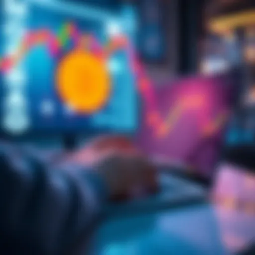 Buying Monero with Bitcoin or USDC A person using a laptop to buy Monero with Bitcoin or USDC on a digital exchange platform