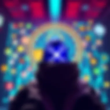 A person exploring options for purchasing XRP discreetly without using exchanges, with visuals of digital currencies in the background.