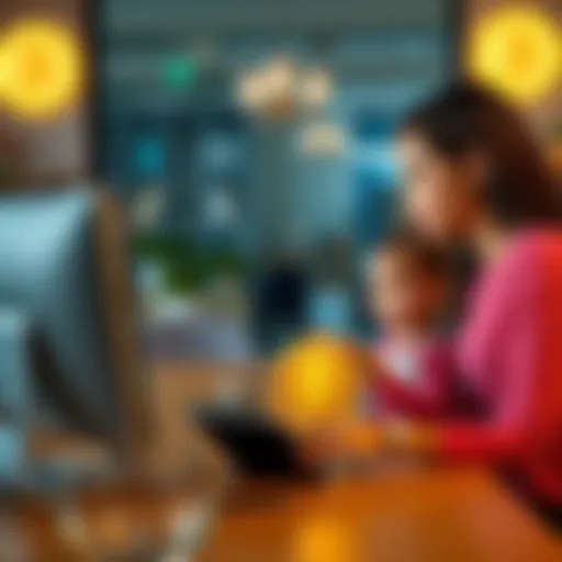 Buying Bitcoin for Daughters A parent teaching a child about buying and storing Bitcoin, with a computer and a wallet on the table.