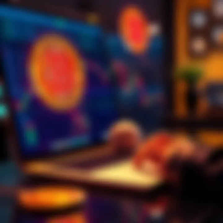 A person using a laptop to buy Bitcoin on a cryptocurrency exchange platform