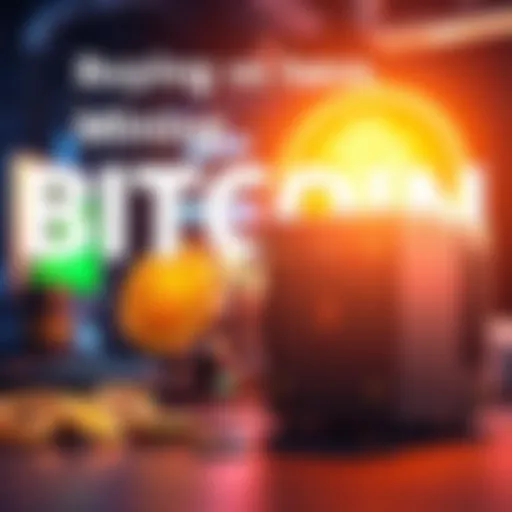 Buying vs. Mining Bitcoin A visual comparison of purchasing Bitcoin and cryptocurrency mining equipment, showing a wallet and a miner setup