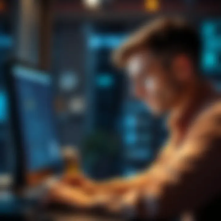 Bybit Service Block A frustrated customer looks at a locked account on their computer, showing confusion over Bybit's new restrictions.