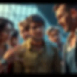 Byron's Departure from Project A group of frustrated people discussing the impact of Byron's departure from a project, showing expressions of anger and confusion.