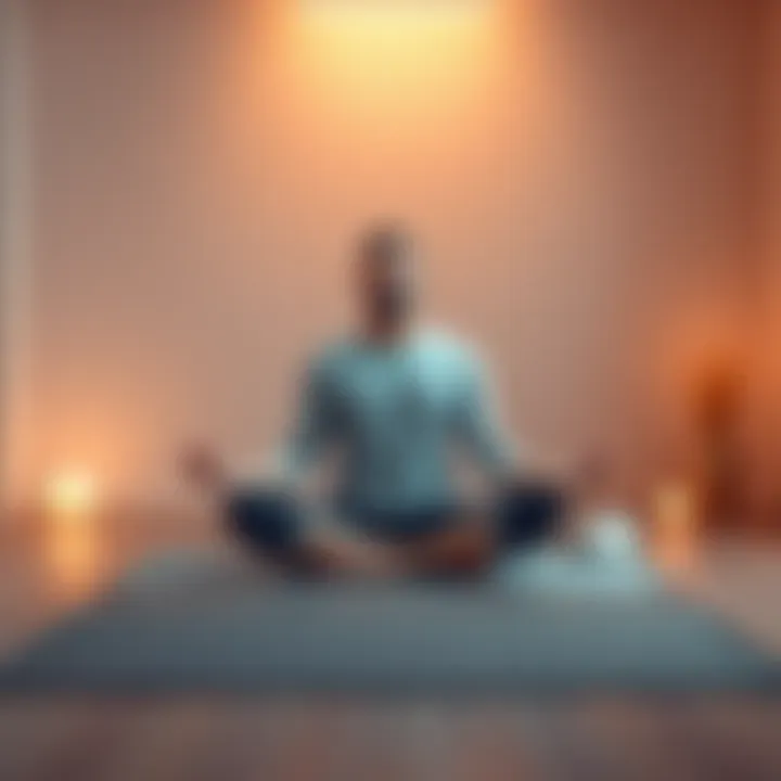 A person sitting cross-legged on a mat, practicing meditation to manage stress and find peace.