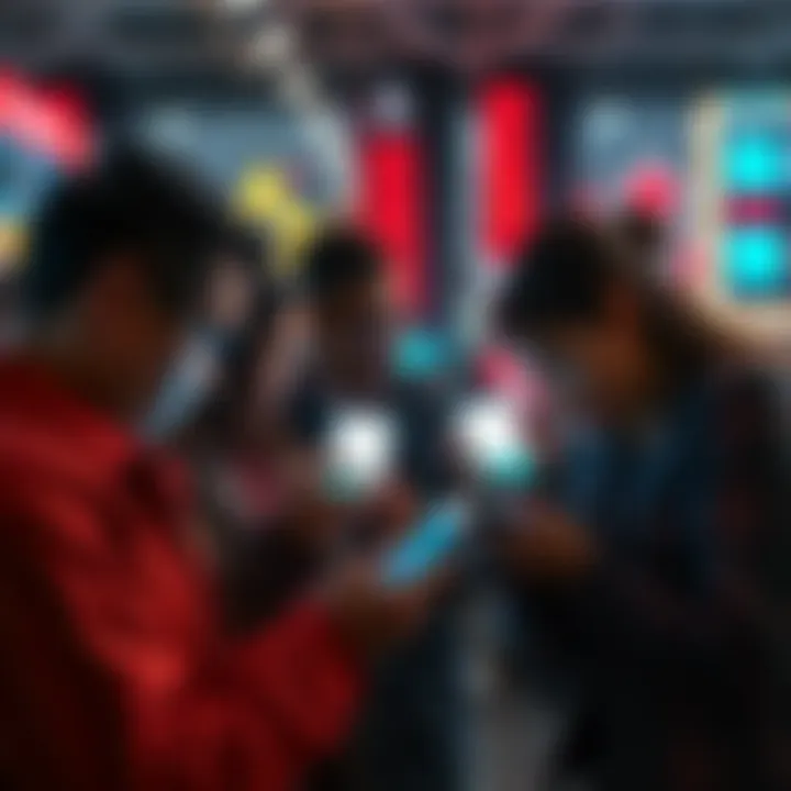 Canada Ad Frustration A group of people looking at mobile devices showing error messages for ads in Canada