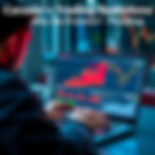 A person looking at financial news on a laptop, displaying charts and trading symbols, reflecting concerns about trading limits in Canada.