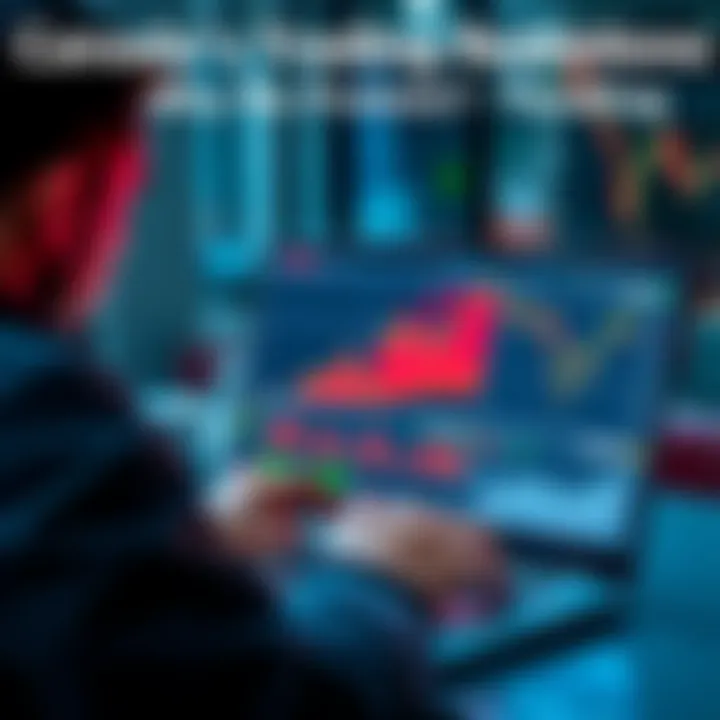 A person looking at financial news on a laptop, displaying charts and trading symbols, reflecting concerns about trading limits in Canada.