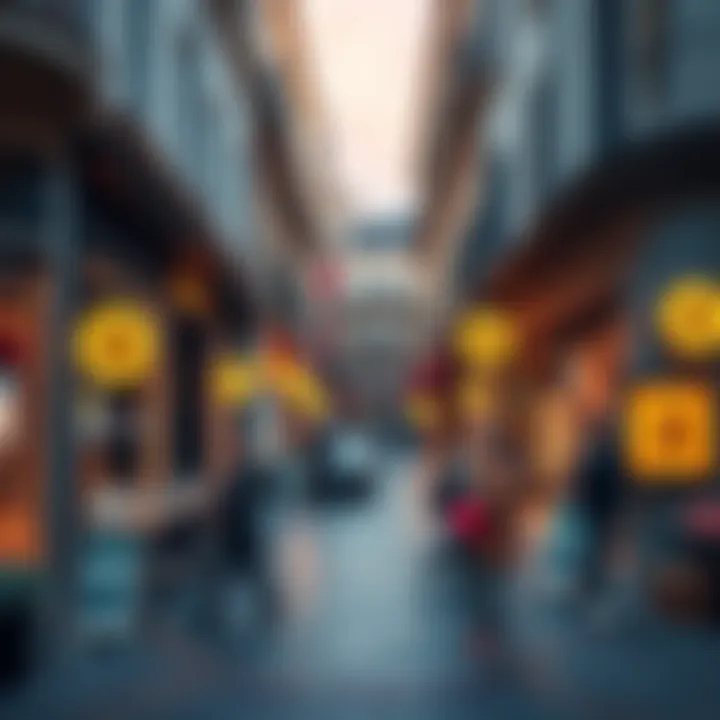 Shops in Cannes display Bitcoin signs while customers shop, showcasing the city’s move towards cryptocurrency acceptance.