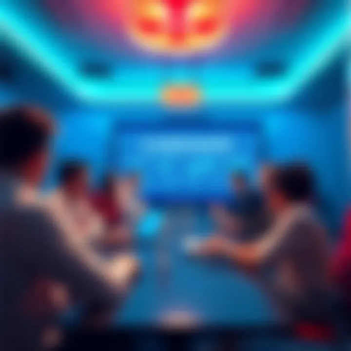 Cardano Governance Meeting Members of the Cardano community discussing a maintenance proposal in a virtual meeting setting