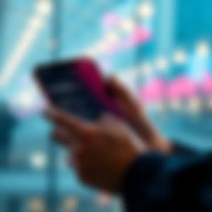 A person holding an Apple device, looking at options for Cardano software wallets on the screen, with ADA coins displayed nearby.