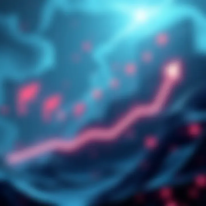 Illustration showing a graph with rising whale icons symbolizing a surge in Cardano whale holdings since 2020.