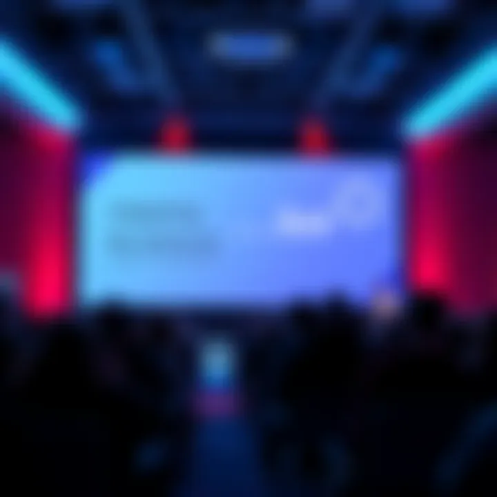 A presentation screen showing the BoC DeFiKernel at Cardano360 with audience watching.