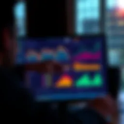 A person sorting through digital proposals on a computer screen with graphs and data related to Cardano