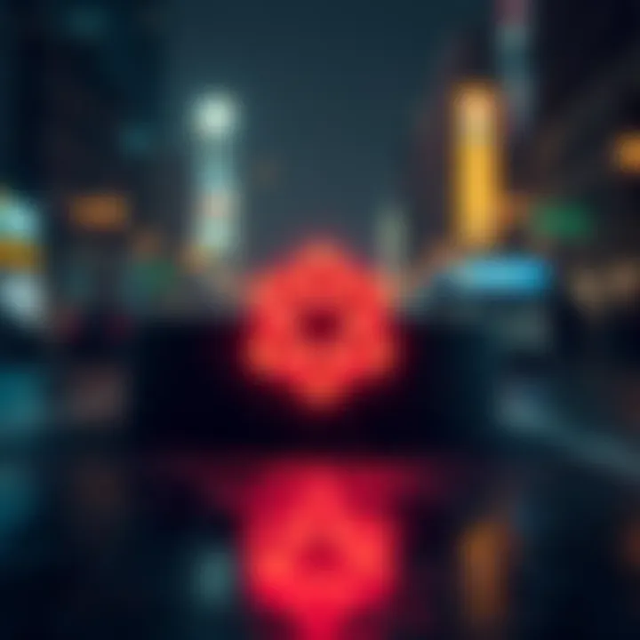 A visual representation of the Cardano logo with a digital rain effect symbolizing Agent Flood and its developments.