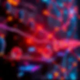 A visual representation of Cardano's blockchain technology connecting with AI agents for transactions