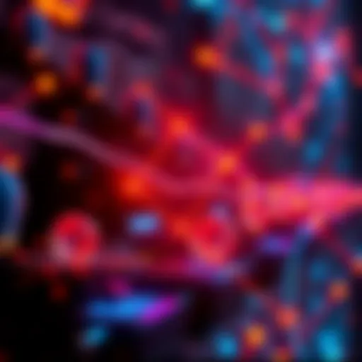 A visual representation of Cardano's blockchain technology connecting with AI agents for transactions