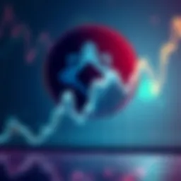 Cardano logo with a graph showing a steep decline, representing falling value despite high market cap.