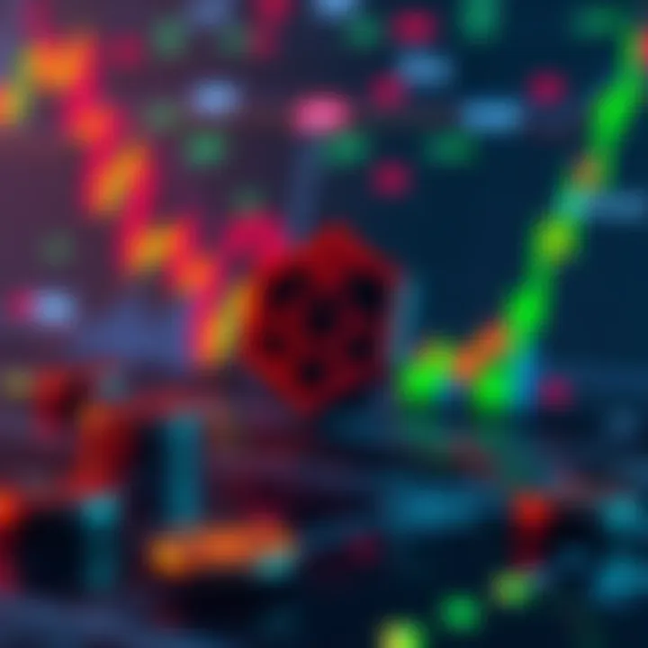 A graphic showing the Cardano logo with charts and cryptocurrency symbols in the background, indicating market trends and future predictions.