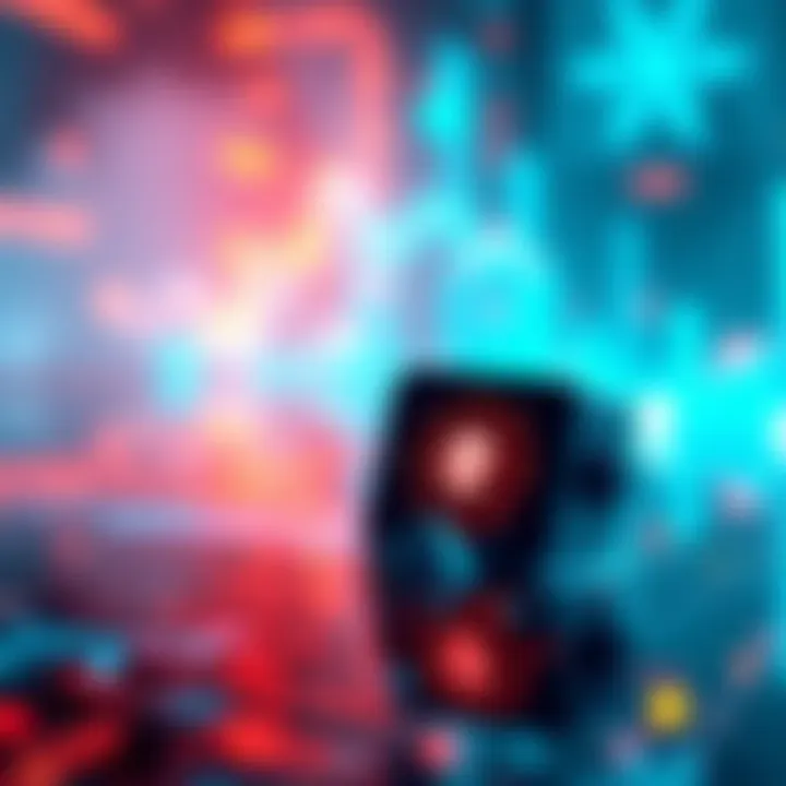 Visual representation of Cardano stake pools closing, showing a digital graph declining and an icon of a pool being shut down.