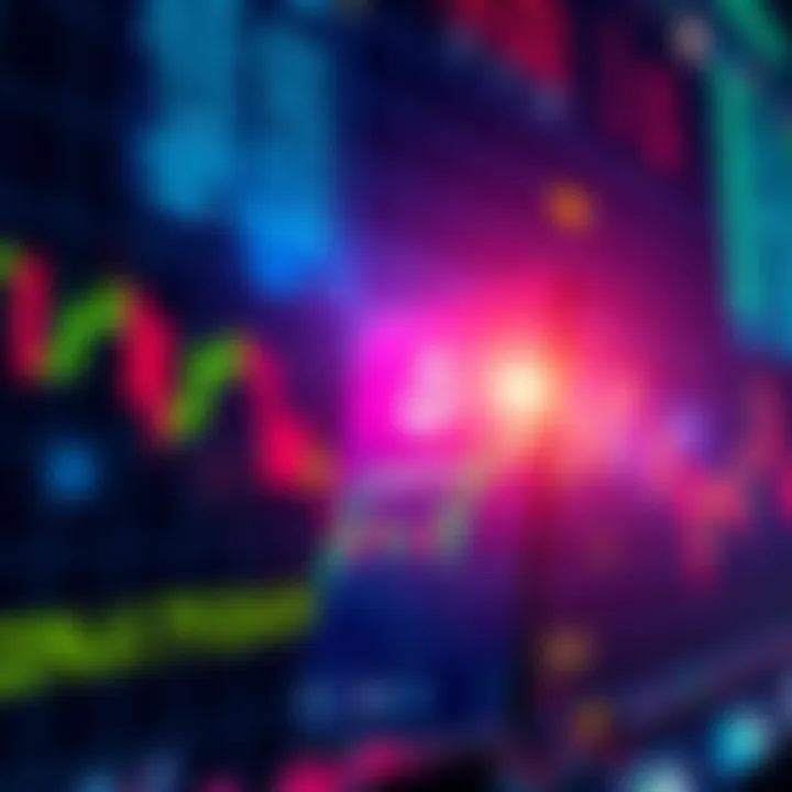 Financial market chart with Cardano logo showing a dramatic rise