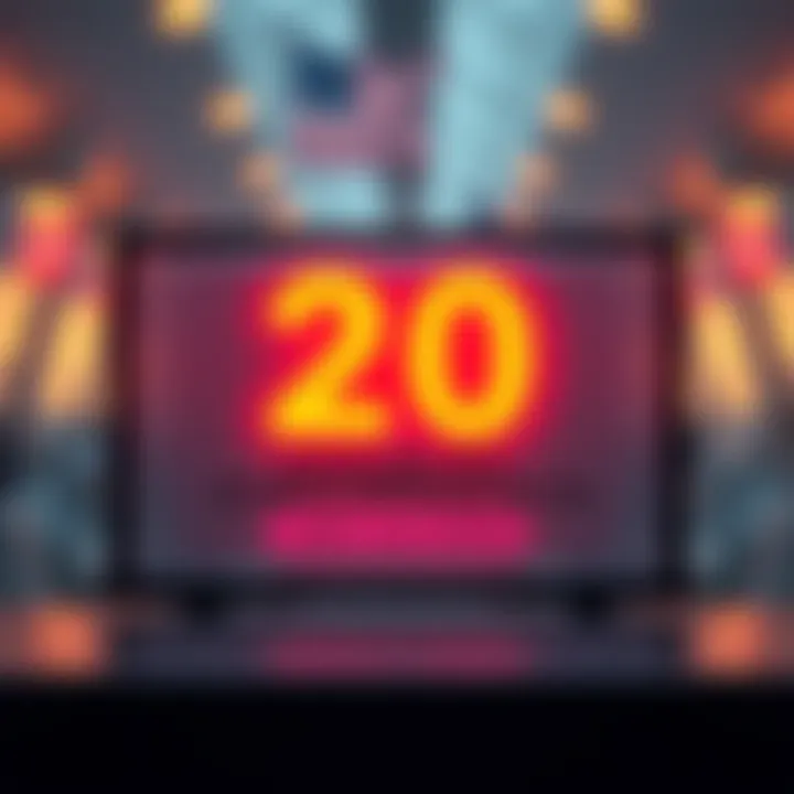 A graphic showing a cash offer of 20 USD for ten people in the US, with a message prompt for age and state.