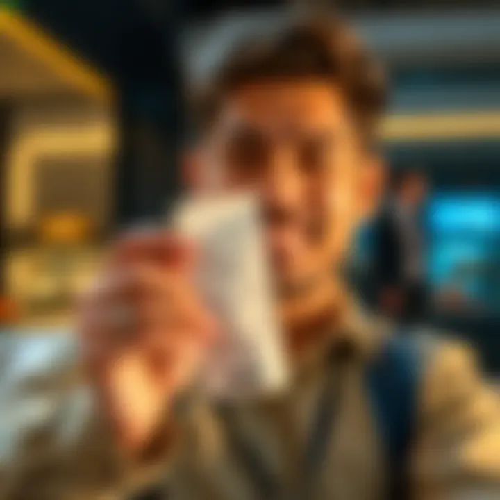 A person holding a cash withdrawal receipt with a satisfied expression, reflecting on their investment journey in FTP.