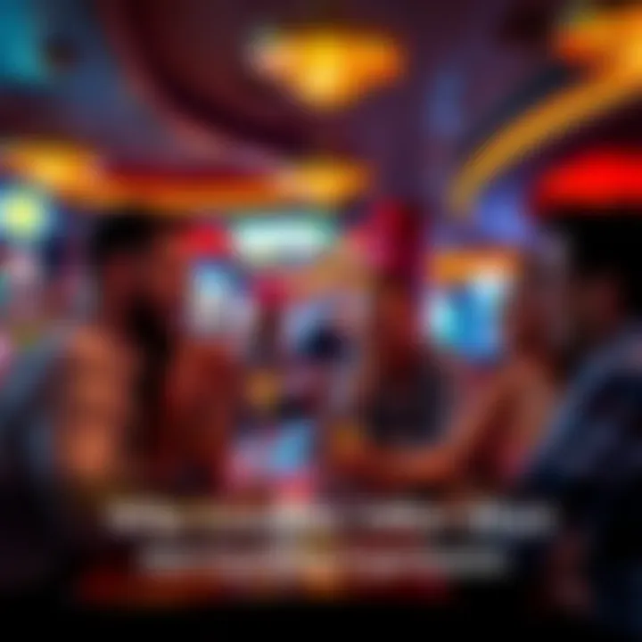 Group of friends enjoying drinks and chatting at a casino bar