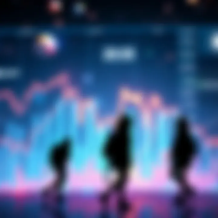 A visually striking representation of the Catgirl/Nya market decline with charts showing downward trends and silhouettes symbolizing uncertainty among investors.