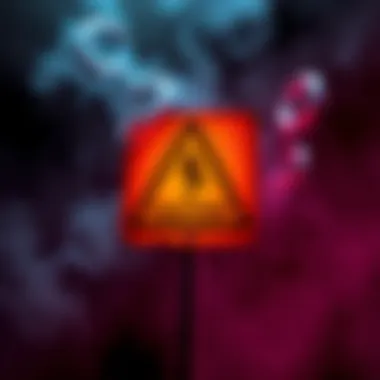 A caution sign with a warning symbol indicating potential scam in the market, surrounded by question marks and concerns about legitimacy.