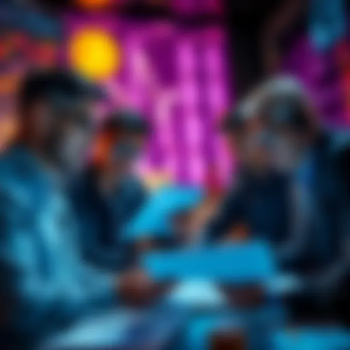 Cautious investors reviewing financial reports A group of financially literate people analyzing charts and reports, discussing the risks of cryptocurrency investments like Bitcoin.