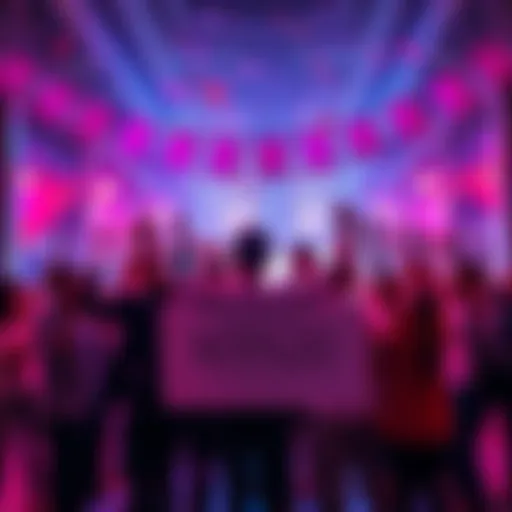 Group of people celebrating the $69,420 milestone with banners and confetti