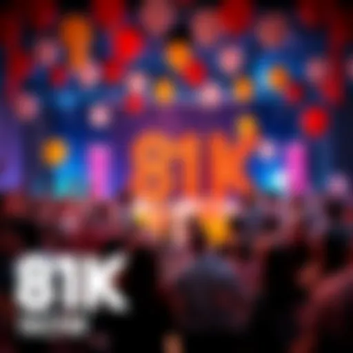 Group of people celebrating the 81K milestone with balloons and banners
