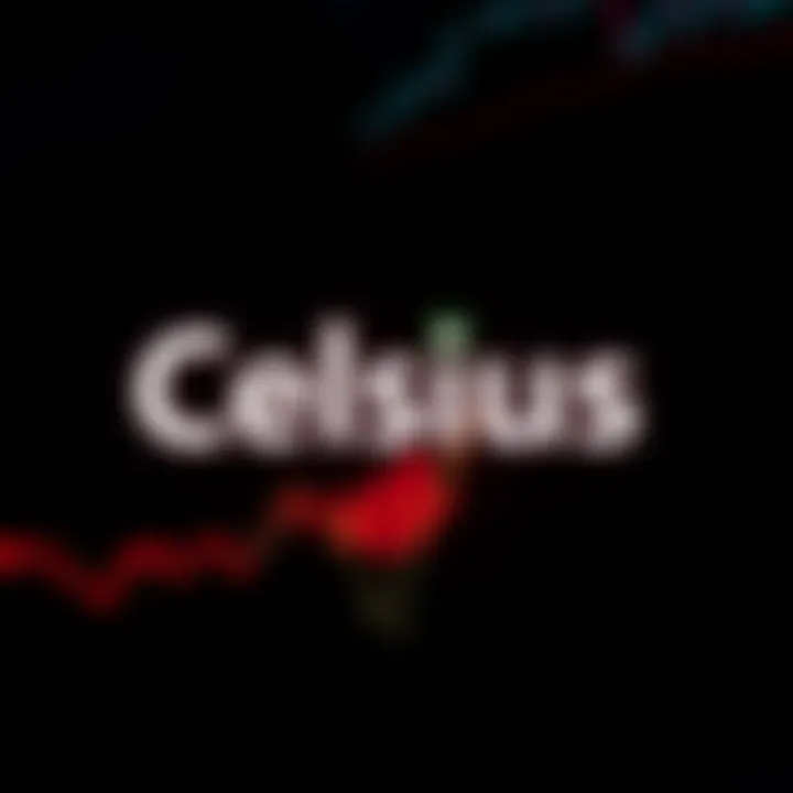 Celsius Company Logo Celsius company logo with a broken graph indicating financial decline