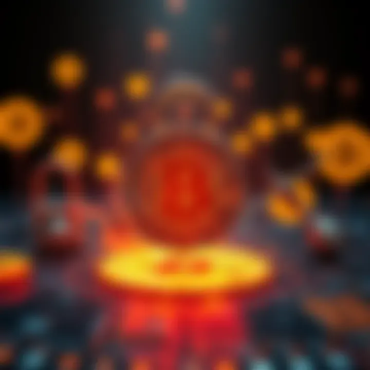 A visual representation of the tension between moderation and free speech in online cryptocurrency forums, featuring a graphic of Bitcoin symbols and a lock symbolizing censorship.