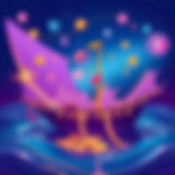 An illustration depicting the liquidity issues faced by Chainge Finance, with visual elements representing financial graphs and crypto symbols, reflecting uncertainty and potential recovery in the Wrapped Kaspa market.