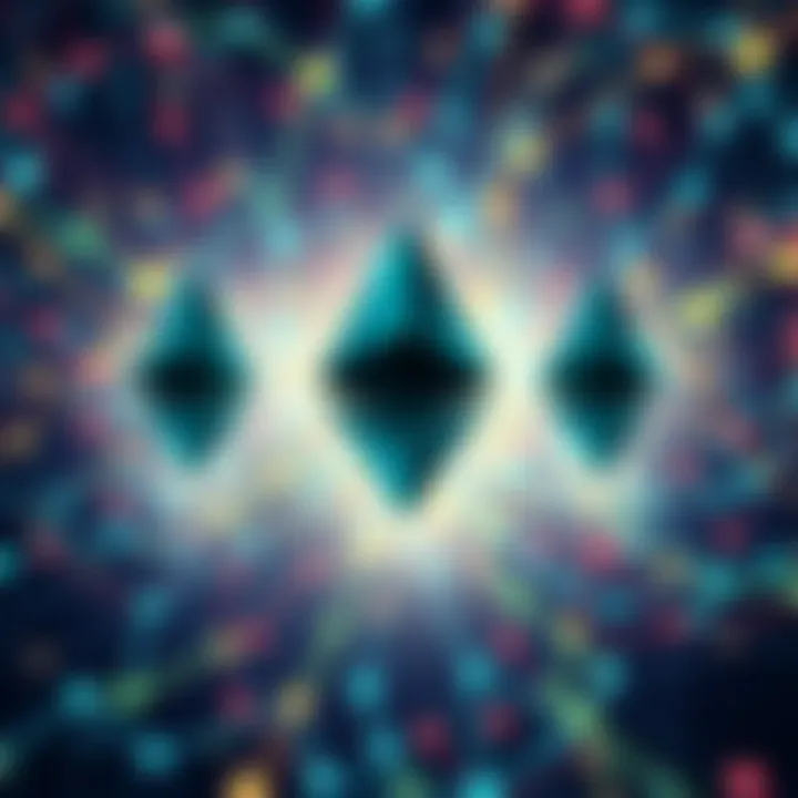 Illustration showing Chainlink oracles securing Ethereum DeFi protocols with a digital network background