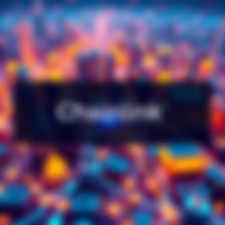 Visual representation of Chainlink connecting traditional finance with blockchain technology, showcasing integration and interoperability.