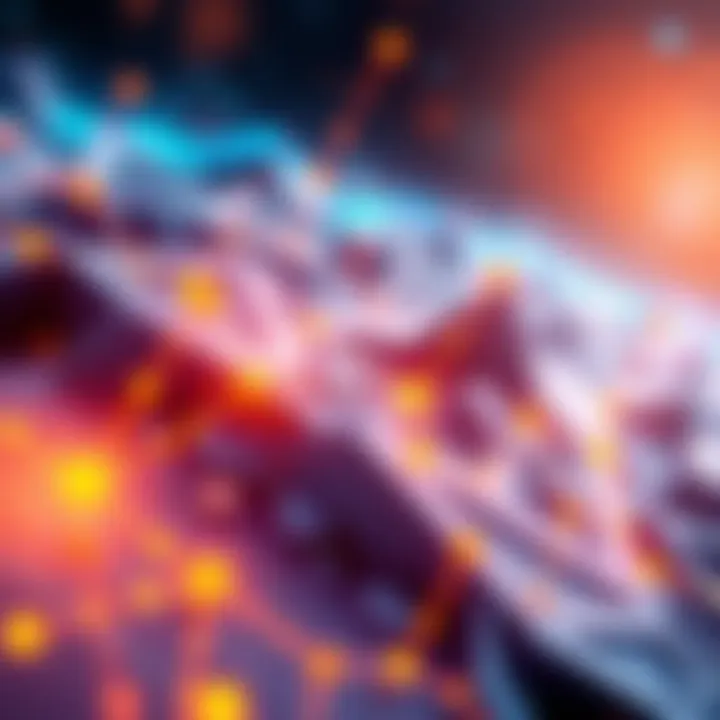 Graphical representation of Chainlink's growth trajectory from 2025 to 2045 with blockchain elements