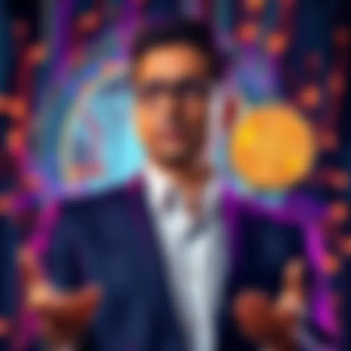 Chamath Palihapitiya Warns About Bitcoin Billionaire investor Chamath Palihapitiya expressing concern about Bitcoin's future in front of a digital currency backdrop