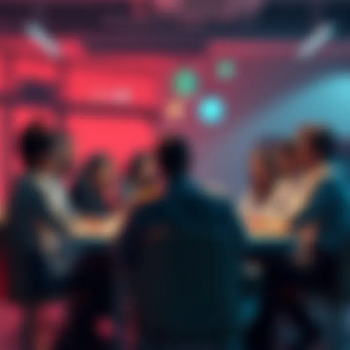 A group of people discussing changing codes around a table, showing concern and collaboration.