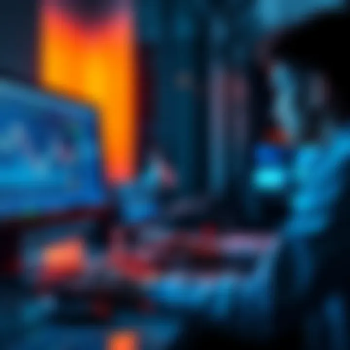 A person using a computer to trade Bitcoin and Ethereum on the Schwab Crypto platform