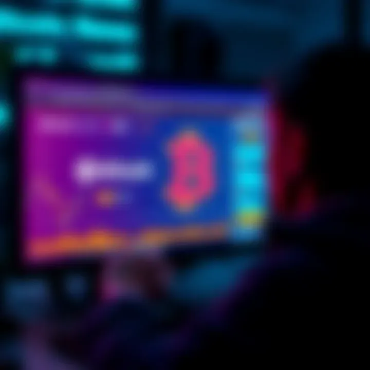 Individual looking at a computer screen displaying Bitcoin wallet balance