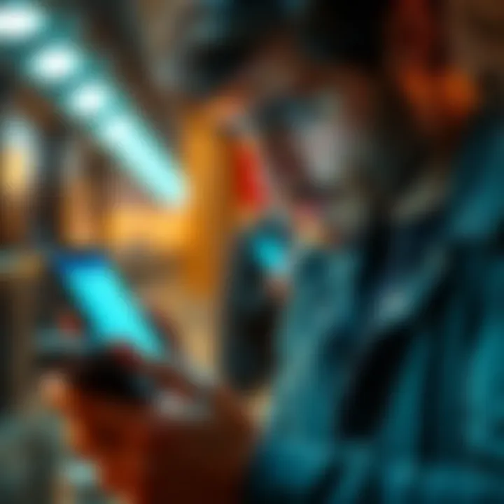 A person looking at their Revolut account on a smartphone, concerned about unauthorized charges