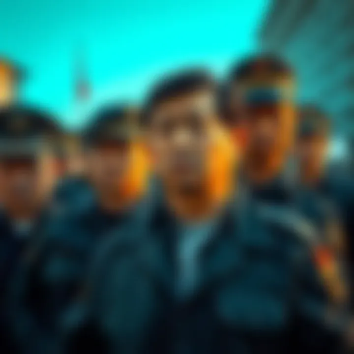 Chen Zhi being escorted by police in Cambodia after his arrest, looking serious as he faces legal consequences for his scam, with officials nearby