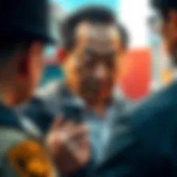 Billionaire Chen Zhi being escorted by authorities during extradition