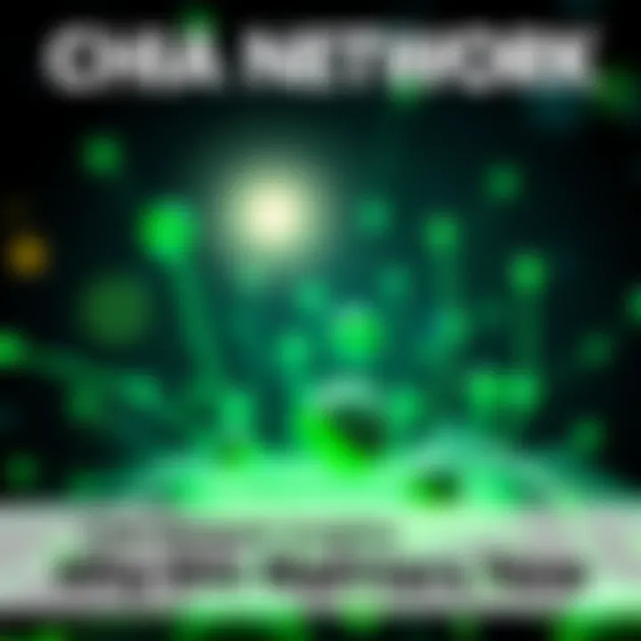 Visualization of Chia Network with green elements representing growth and technology