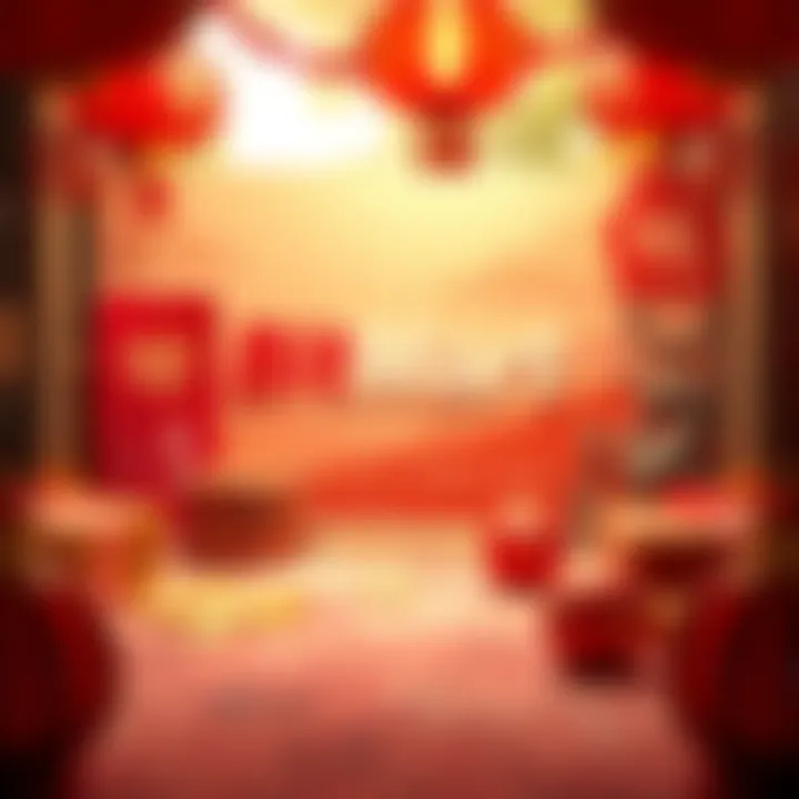 A festive scene showing a BitMart Card surrounded by red envelopes, gold coins, and New Year decorations, symbolizing shopping rewards during Chinese New Year.