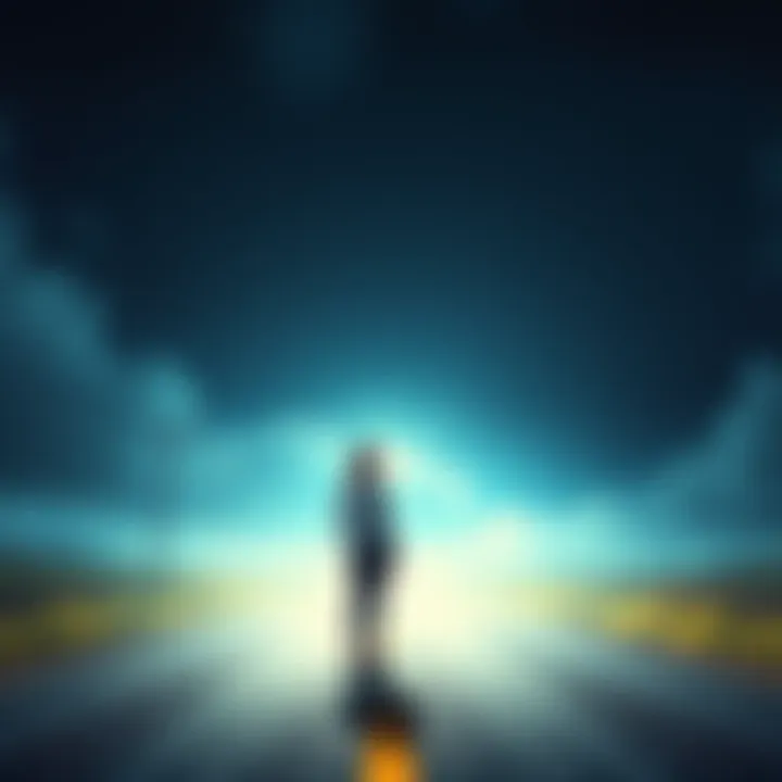 Choosing Your Path A person standing at a fork in the road, contemplating which direction to take, symbolizing life decisions.