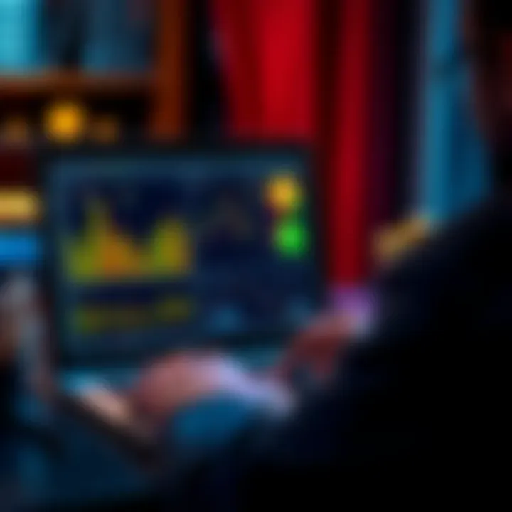 A person comparing different stablecoin options on a laptop screen, with charts and graphs displayed, showing potential strategies.